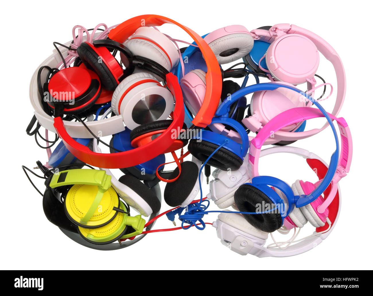 colored mass production earphones heap 