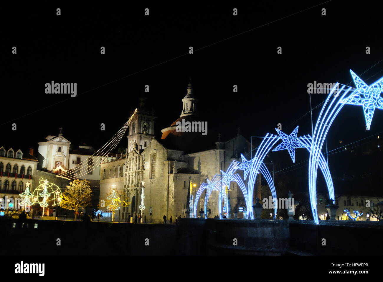 night, architecture, city, building, cathedral Stock Photo