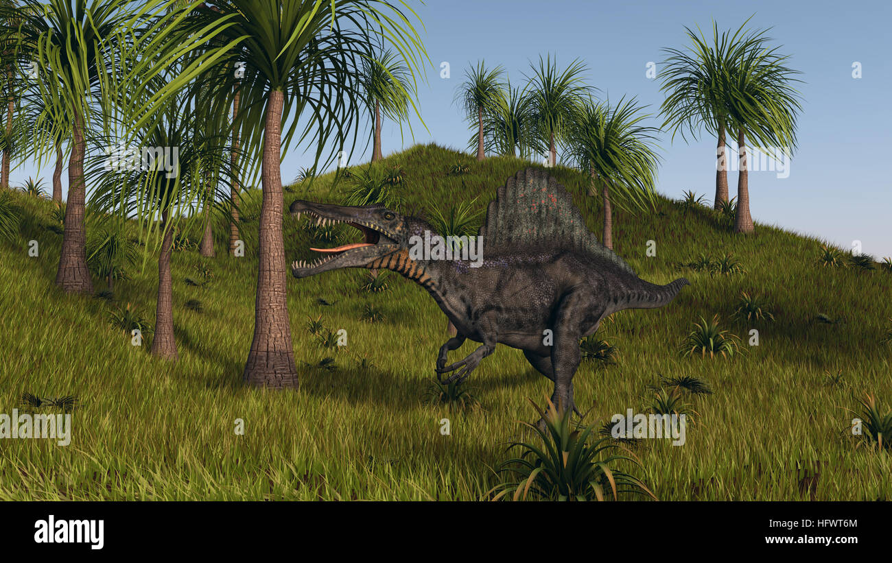 3d illustration of the walking spinosaurus Stock Photo