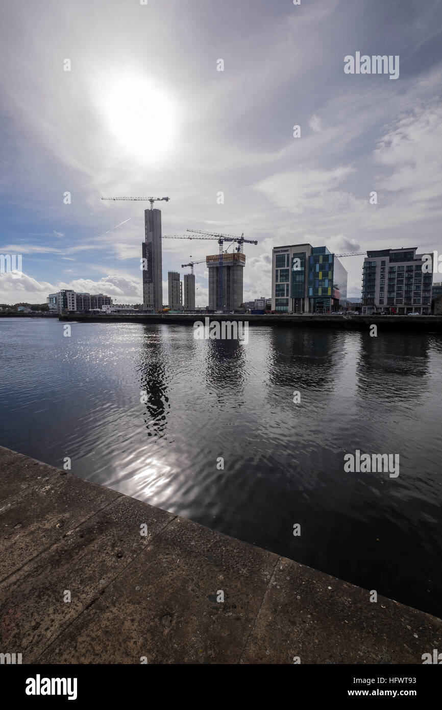 Development at Capital Dock on the river Liffey,Dublin, Ireland Stock Photo