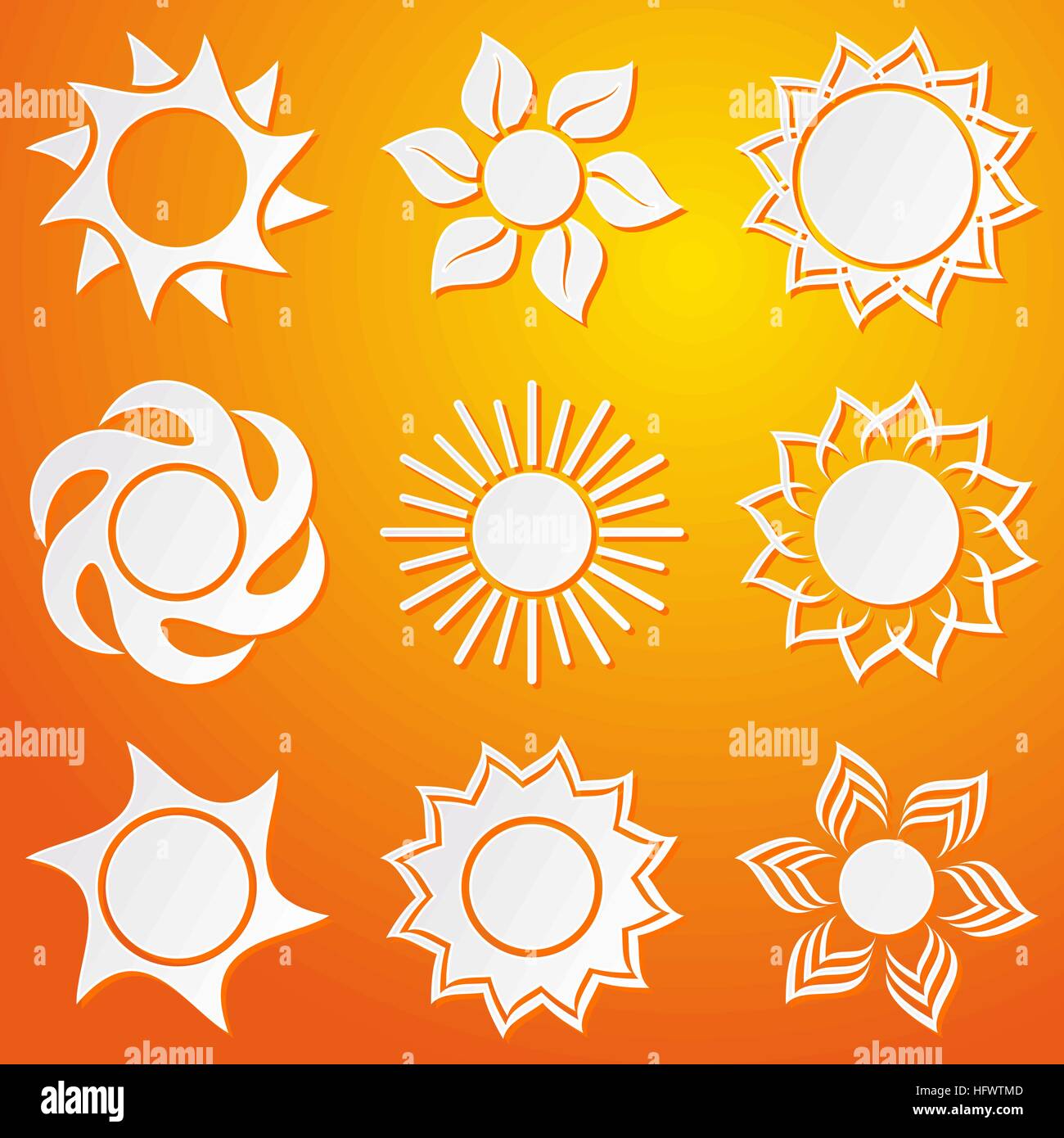 Abstract icons of sun Stock Vector Image & Art - Alamy