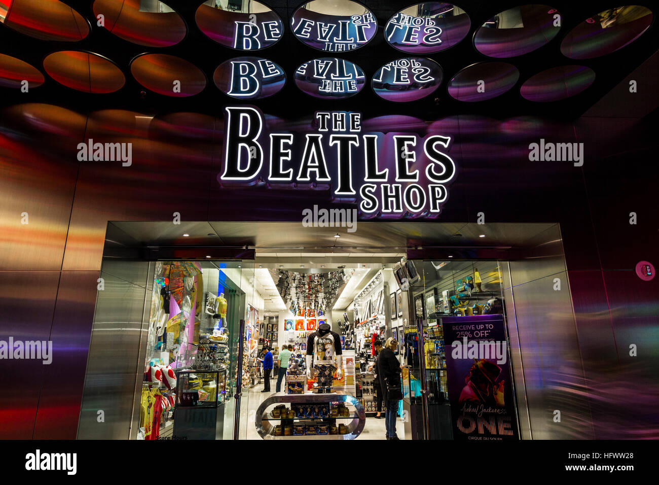 Las Vegas - Circa December 2016: The Beatles Shop at The Mirage. This is the only licensed Beatles retail store III Stock Photo