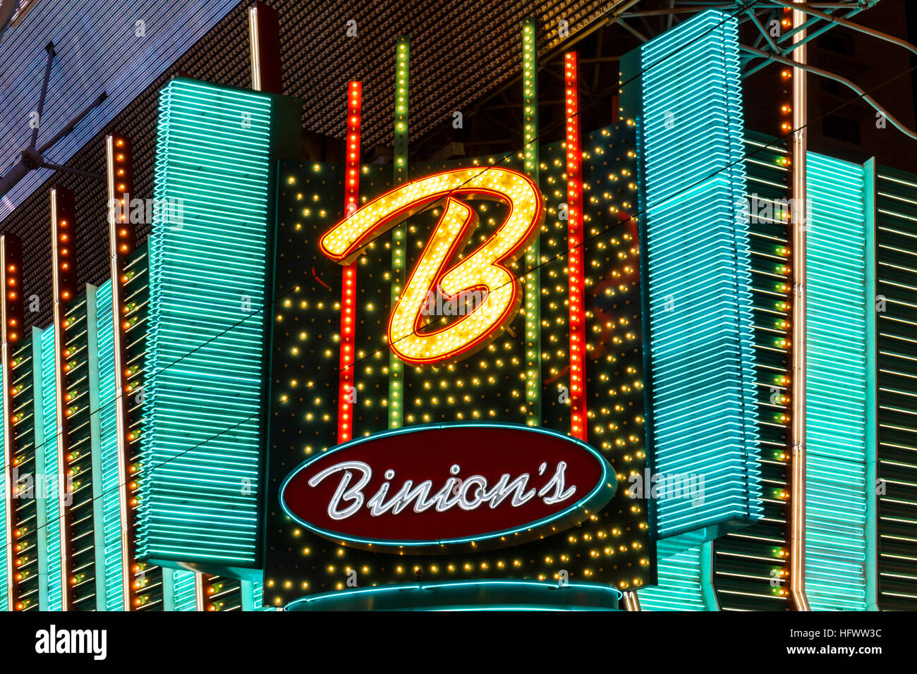 Las Vegas - Circa December 2016: Binion's Gambling Hall and Hotel Neon Signage. Binion's is a casino on Fremont Street I Stock Photo
