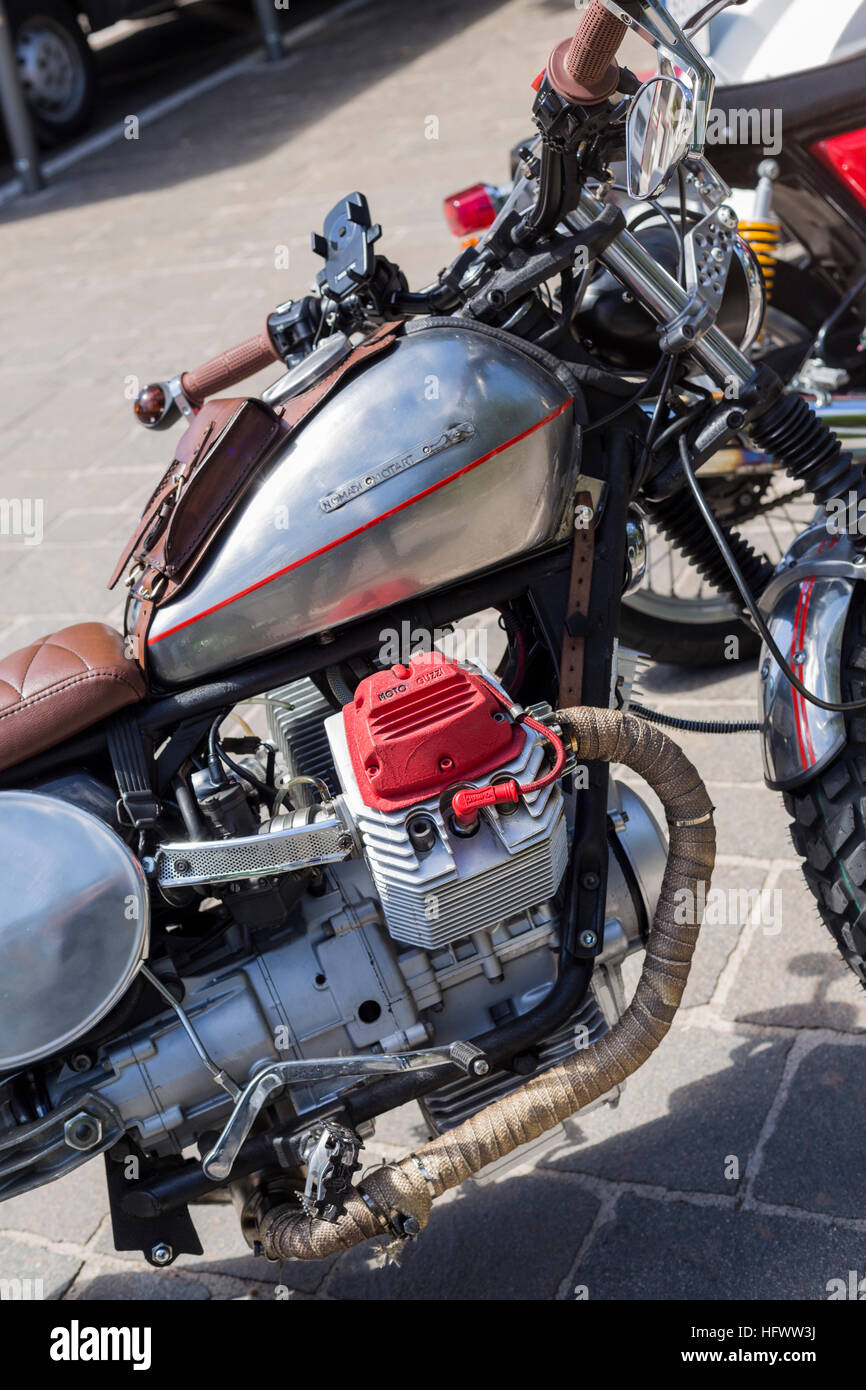 Moto Guzzi customised motorcycle Stock Photo