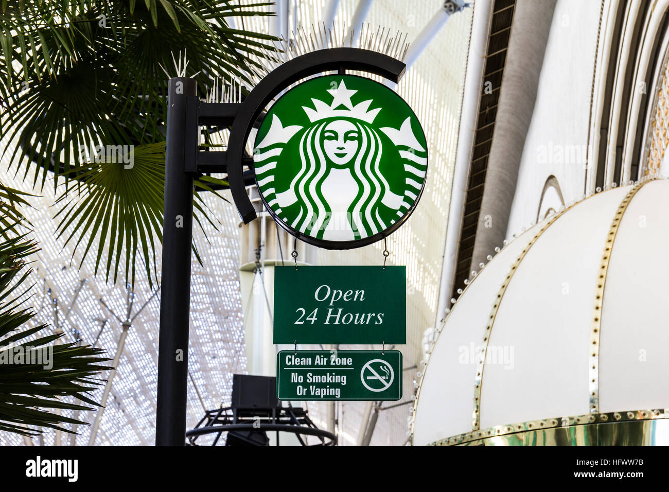 Las Vegas - Circa December 2016: Starbucks Retail Coffee Store. Starbucks is an American Retail Coffee Chain IX Stock Photo