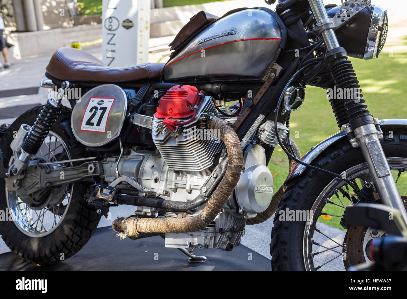 Moto Guzzi customised motorcycle Stock Photo