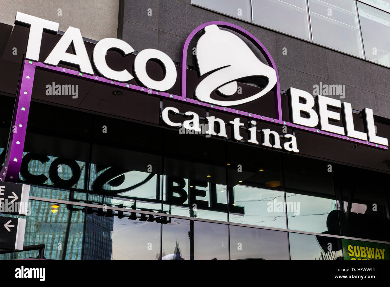 Las Vegas - Circa December 2016: Taco Bell Cantina Location. The new Taco Bell Cantina features a DJ area, VIP lounge, and upscale menu III Stock Photo