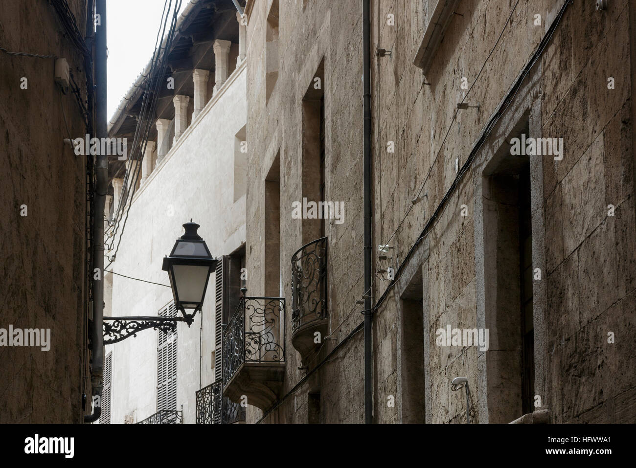 Palma, mallorca, Spain. Atmospheric and quiet street in the old town Stock Photo
