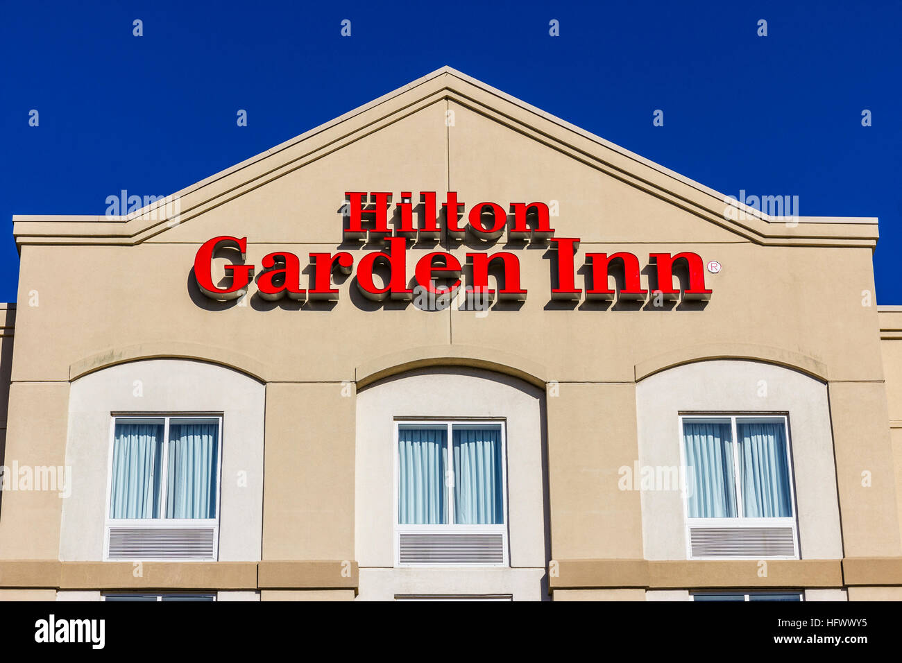 Lafayette - Circa December 2016: Hilton Garden Inn Hotel. Hilton Hotels and Resorts operate over 570 properties IV Stock Photo