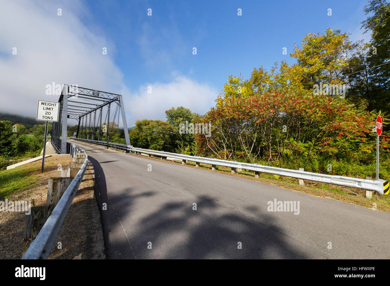 The Janice Peaslee Bridge in Stratford, New Hampshire during the autumn months Stock Photo Alamy