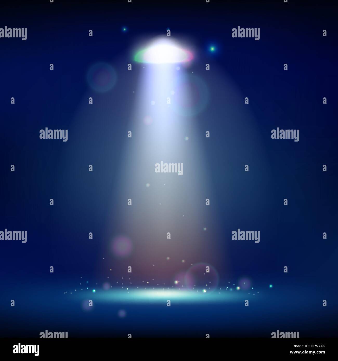 scene illumination show, bright lighting with spotlights, floodl Stock Vector