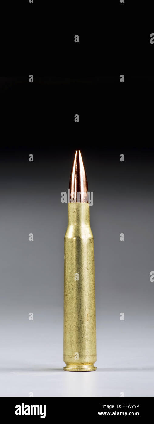 Fifty caliber bullet with room for your type. Stock Photo