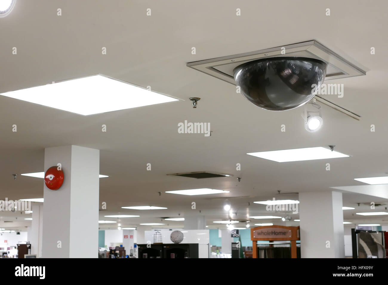 Burnaby, BC, Canada - December 06, 2016 : Dome security camera on top of ceiling inside Sears store Stock Photo