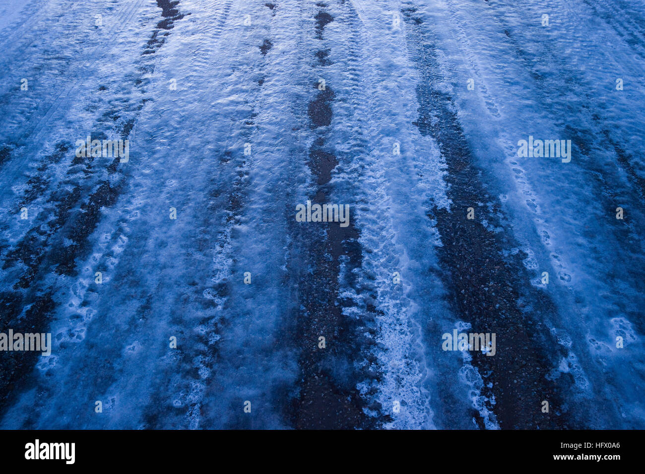 Icy road Stock Photo