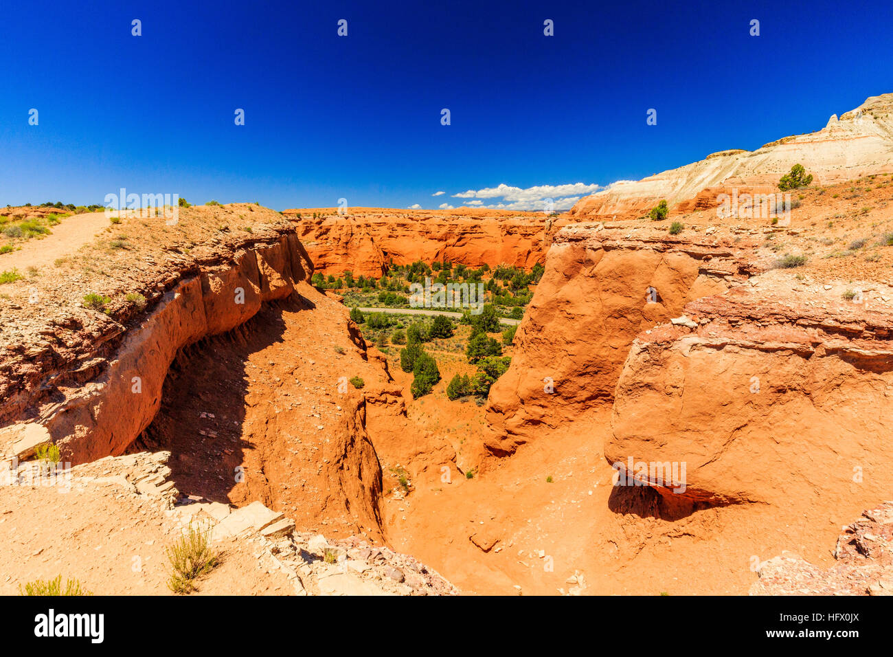 Redrock hoodoos an unsurpassed views make this one of the most popular trails in the Basin State Park. Stock Photo