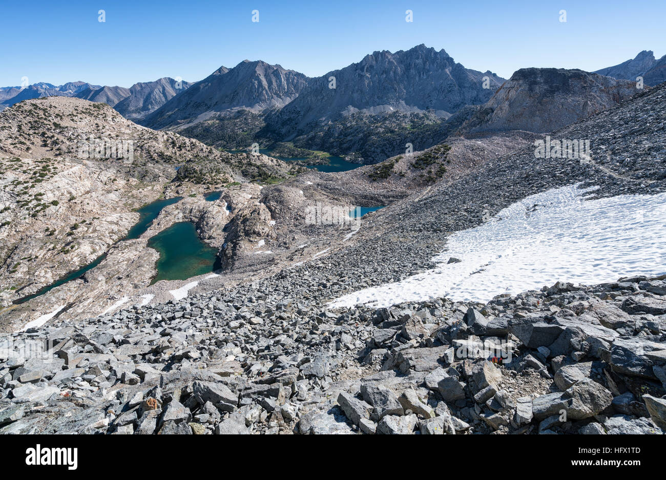 A view from Glen Pass, Kings Canyon National Park, California, United States of America, North America Stock Photo