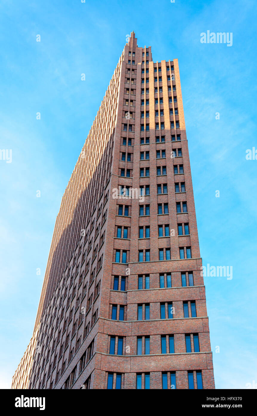 Facade of Kollhoff Tower, Potsdamer Platz, Berlin, Germany Stock Photo