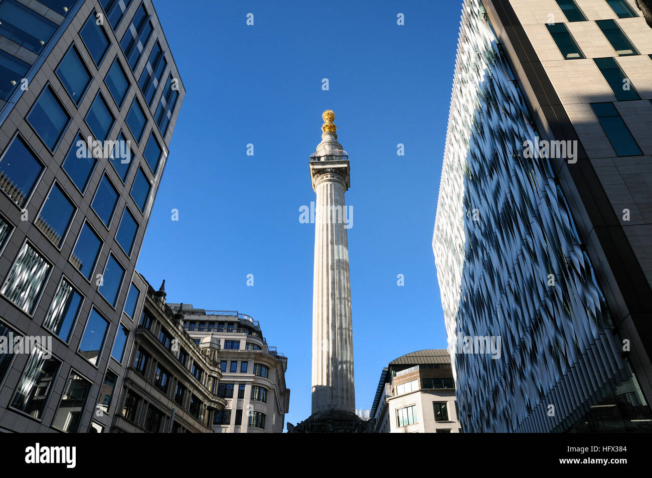 The Monument, City of London Stock Photo
