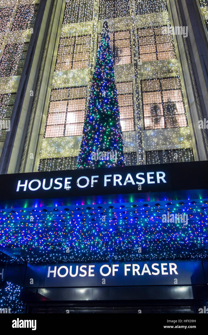 House of Fraser, Oxford Street, London. Christmas 2016 Stock Photo Alamy