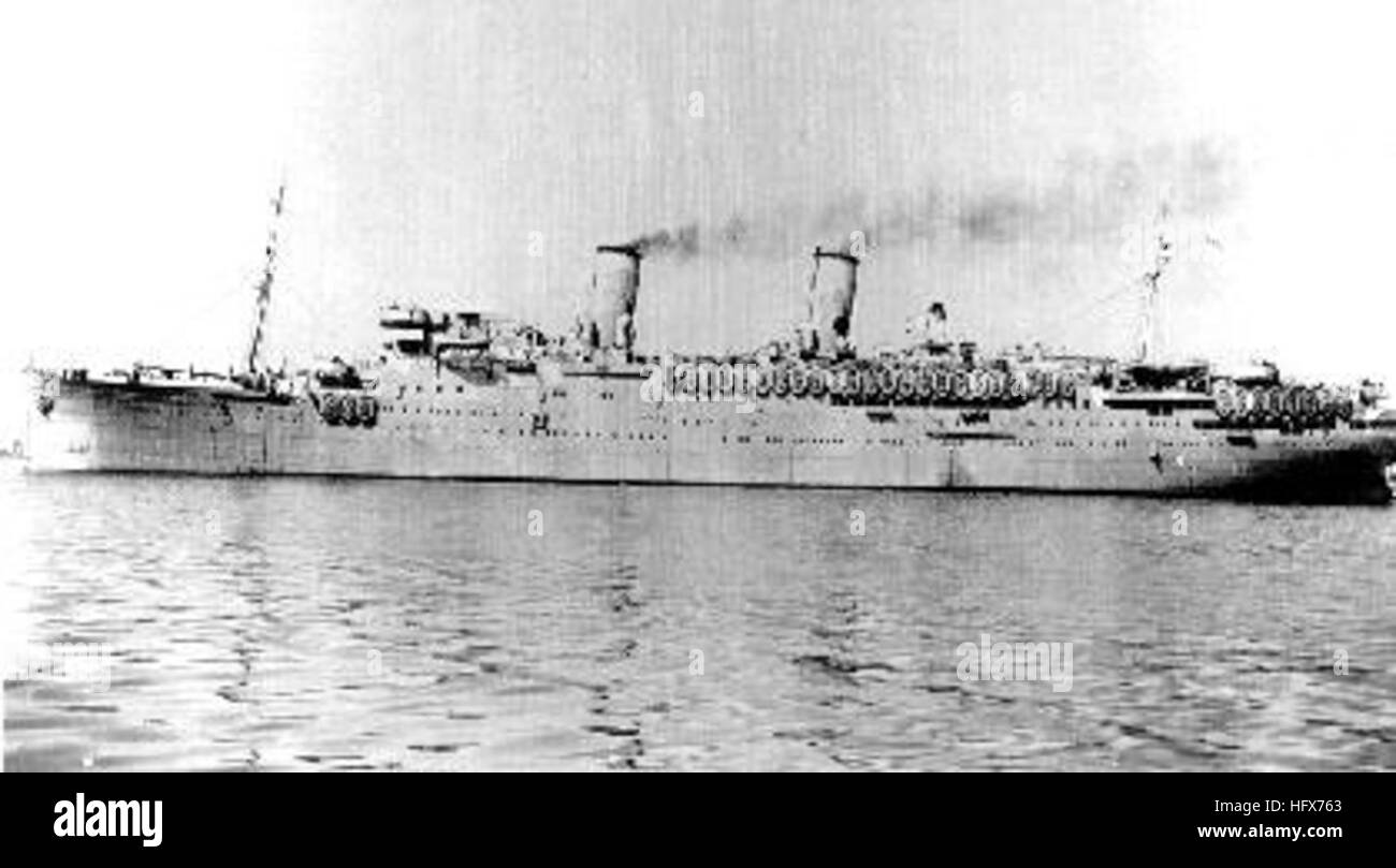 USS Monticello (AP-61), a transport ship, operates in naval logistics ...