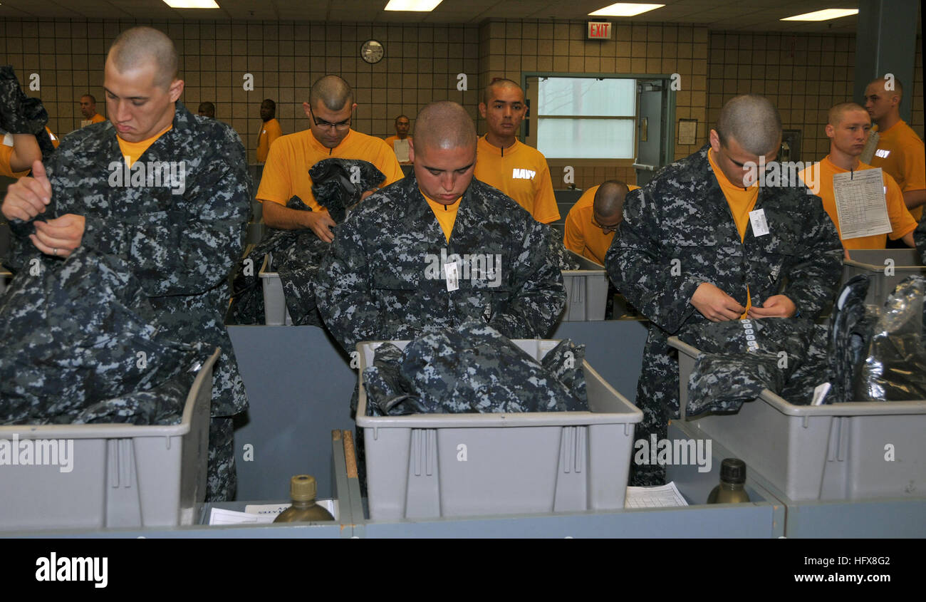 Recruit Rgg Uniform New recruits at Recruit Training Command try on newly issued Navy ...