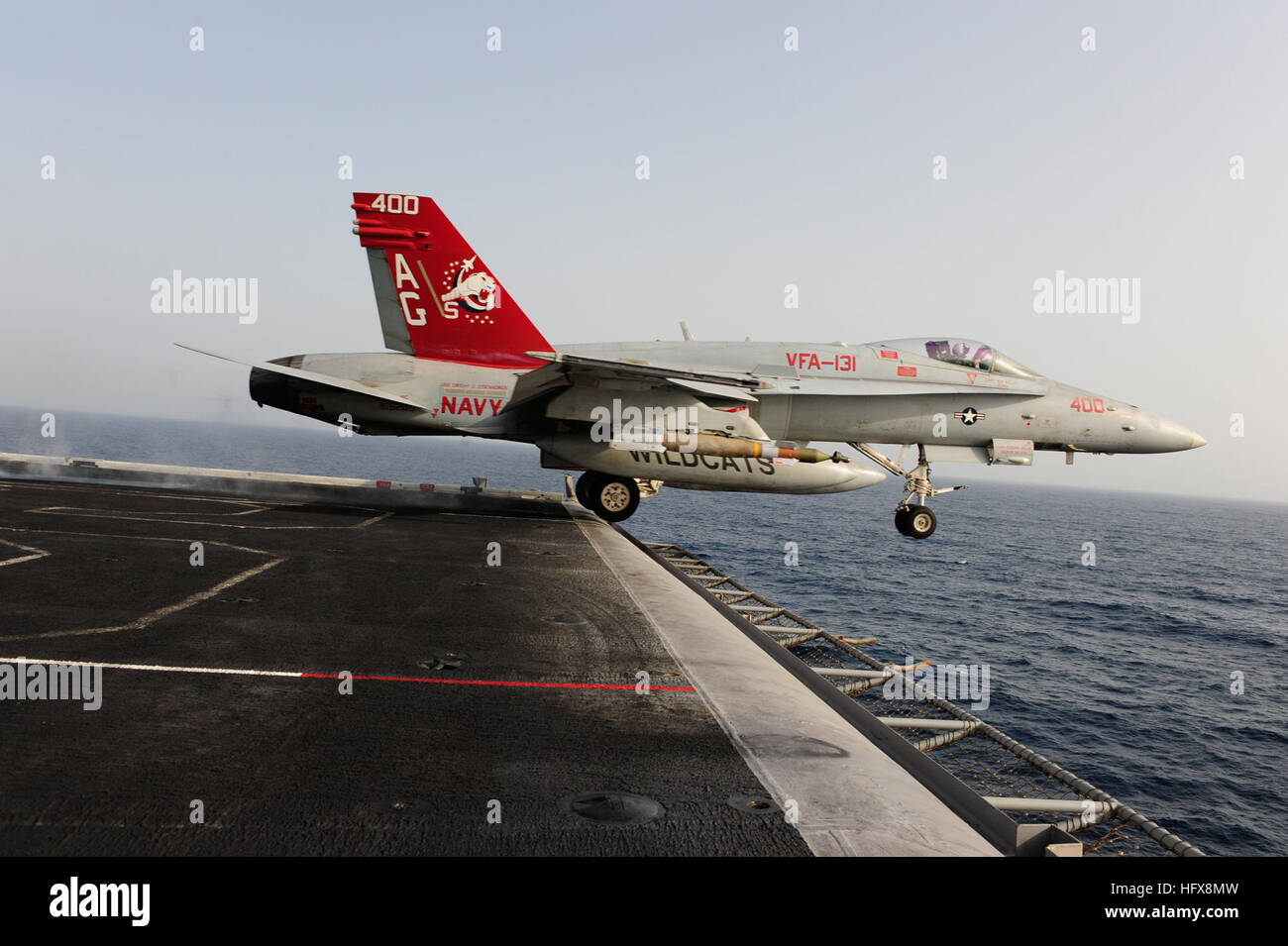 An F/A-18C Hornet from the "Wildcats" of Strike Fighter Squadron 131 ...