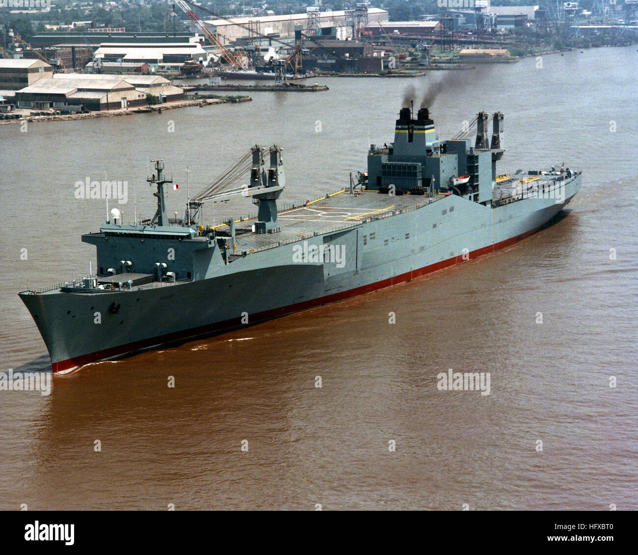 An Elevated Port Bow View Of The Vehicle Cargo/rapid Response Ship USNS ...