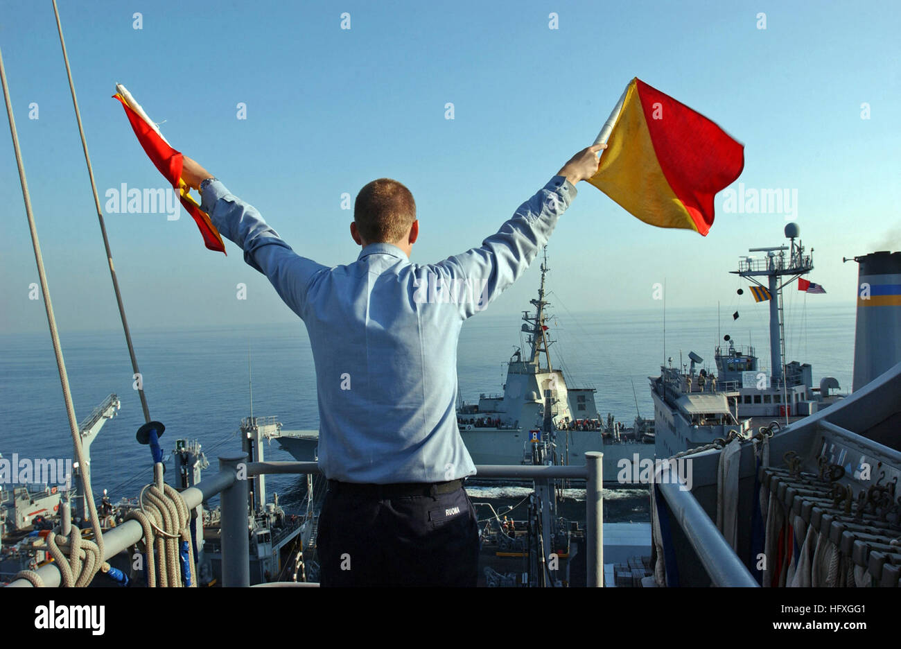 Semaphore signals flags hi-res stock photography and images - Alamy