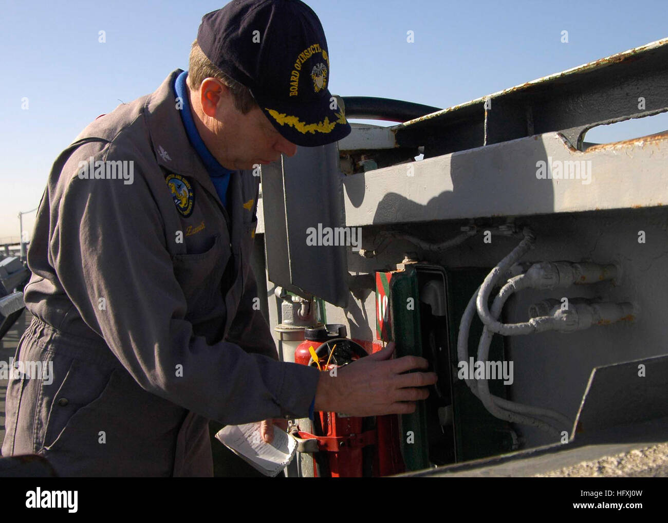 Usn Inspection U.S. Navy officer from Board of Inspection and Survey (INSURV) inspects ...