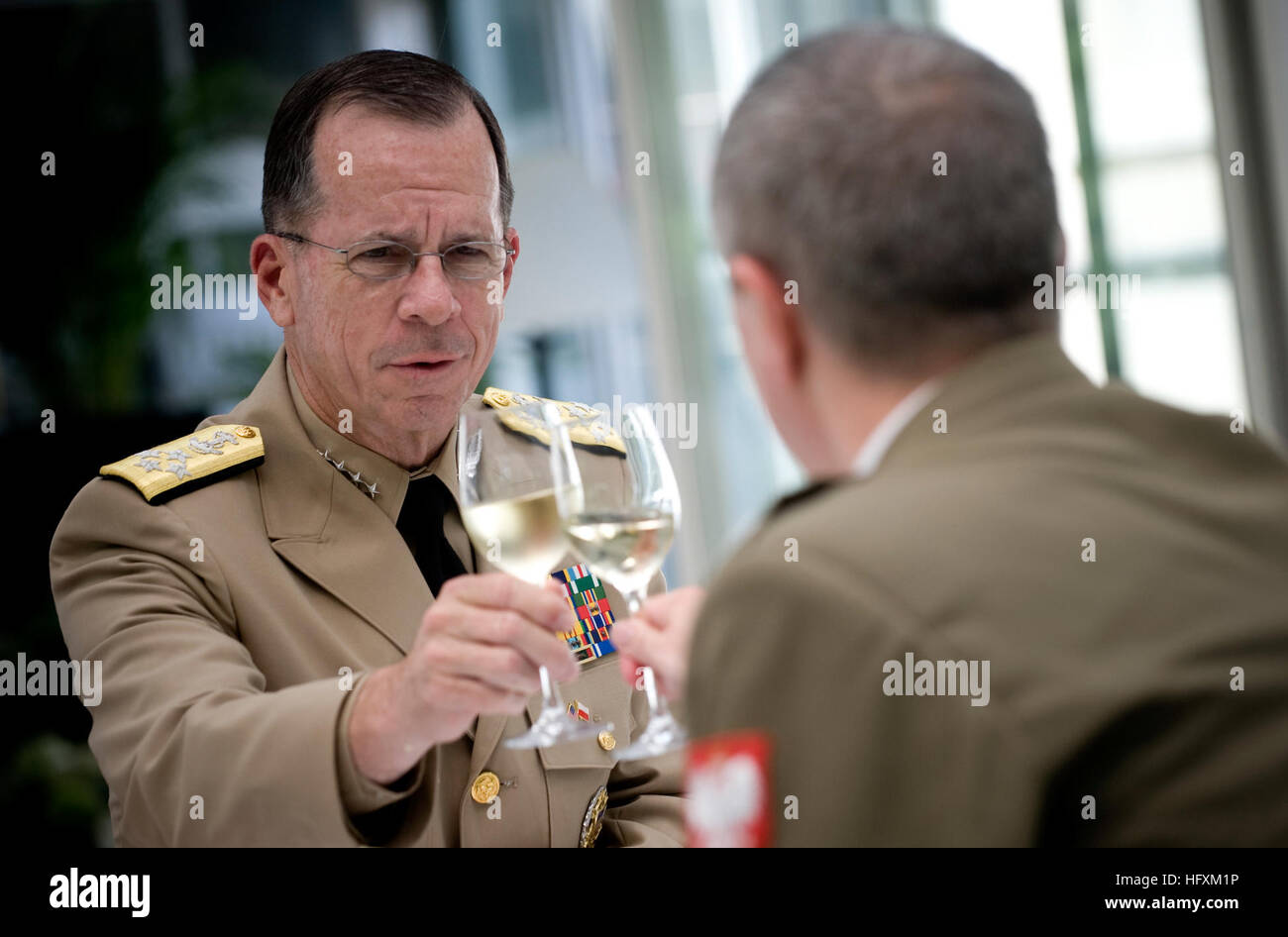 Senior U.S. military officer presents a toast at a luncheon hosted by ...