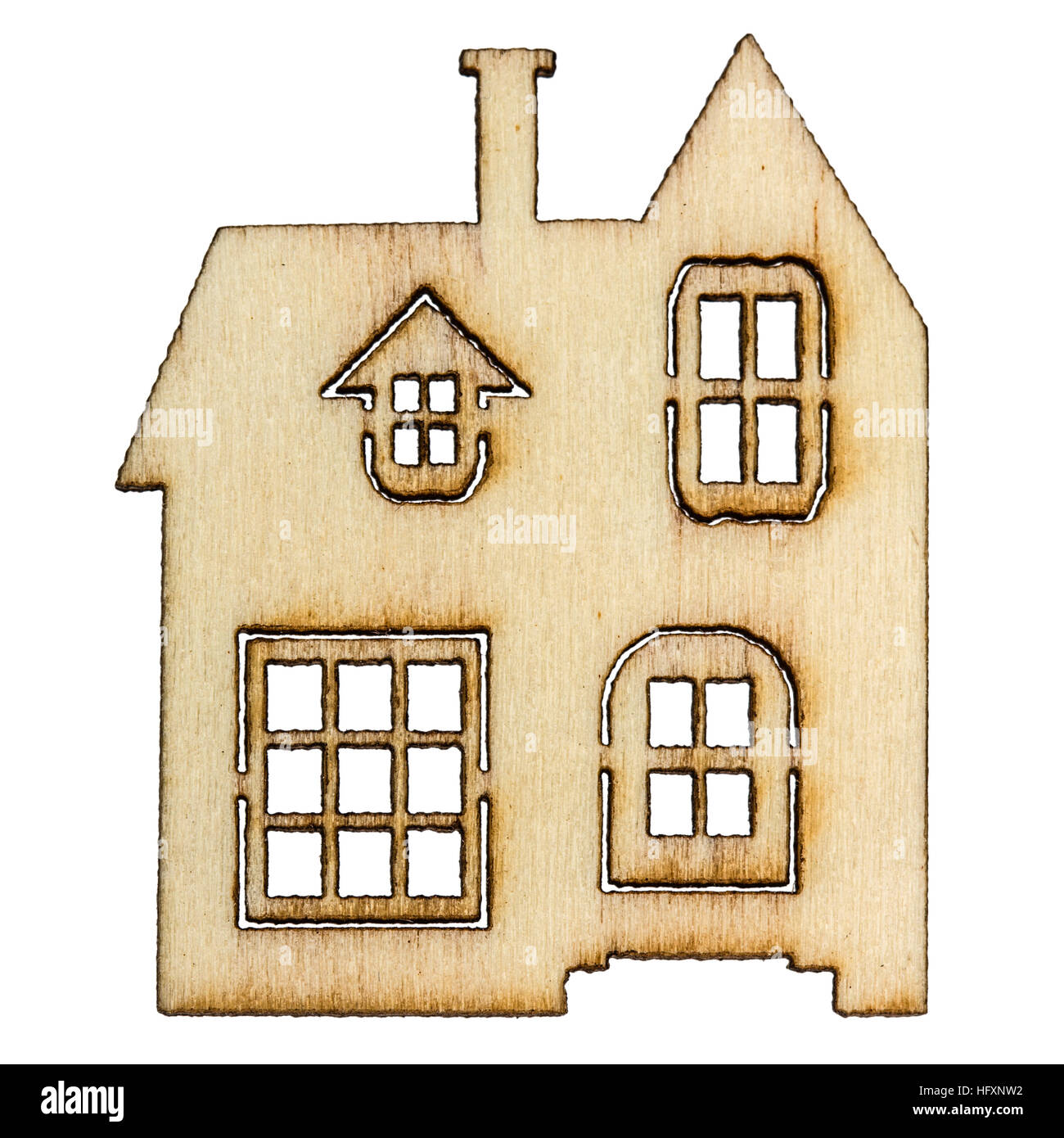 Wooden house facade isolated on white background Stock Photo - Alamy