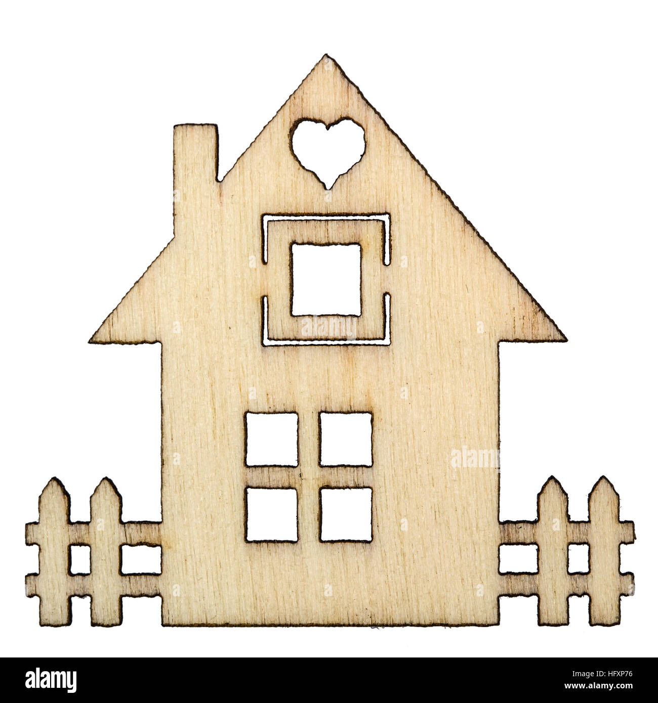 Wooden house facade isolated on white background Stock Photo - Alamy
