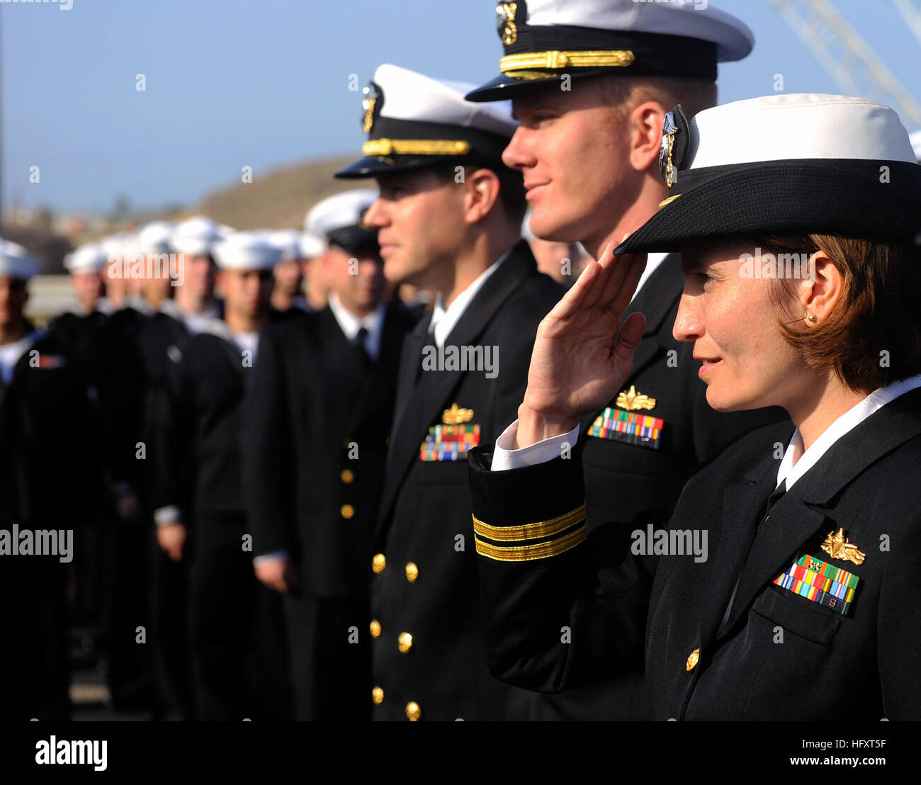 Hfxt Operations Officer conducts an all-hands uniform inspection on the ...