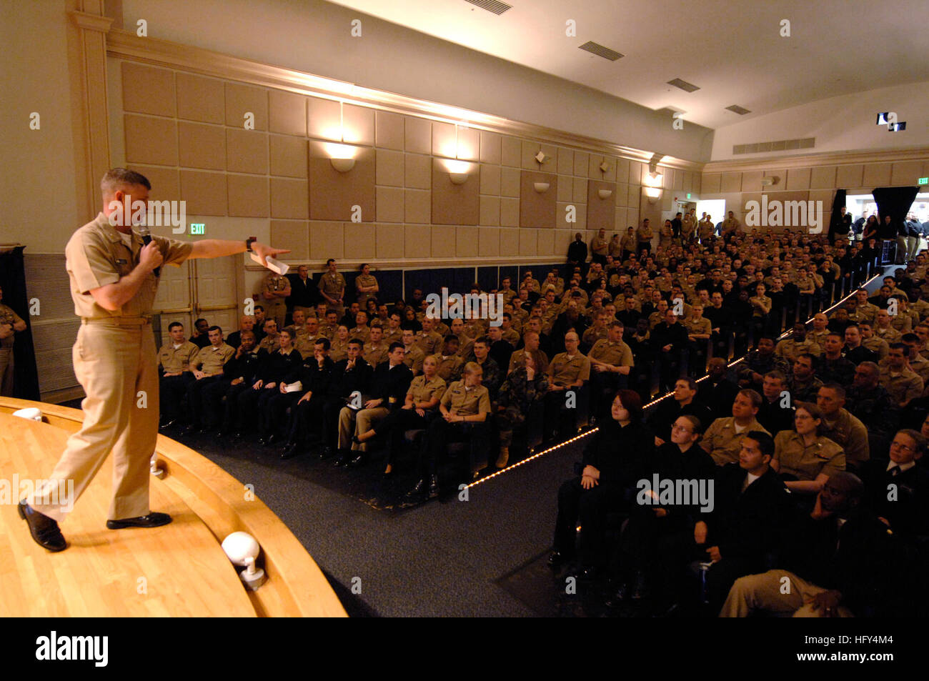 The Master Chief Petty Officer of the Navy conducts an all-hands call ...