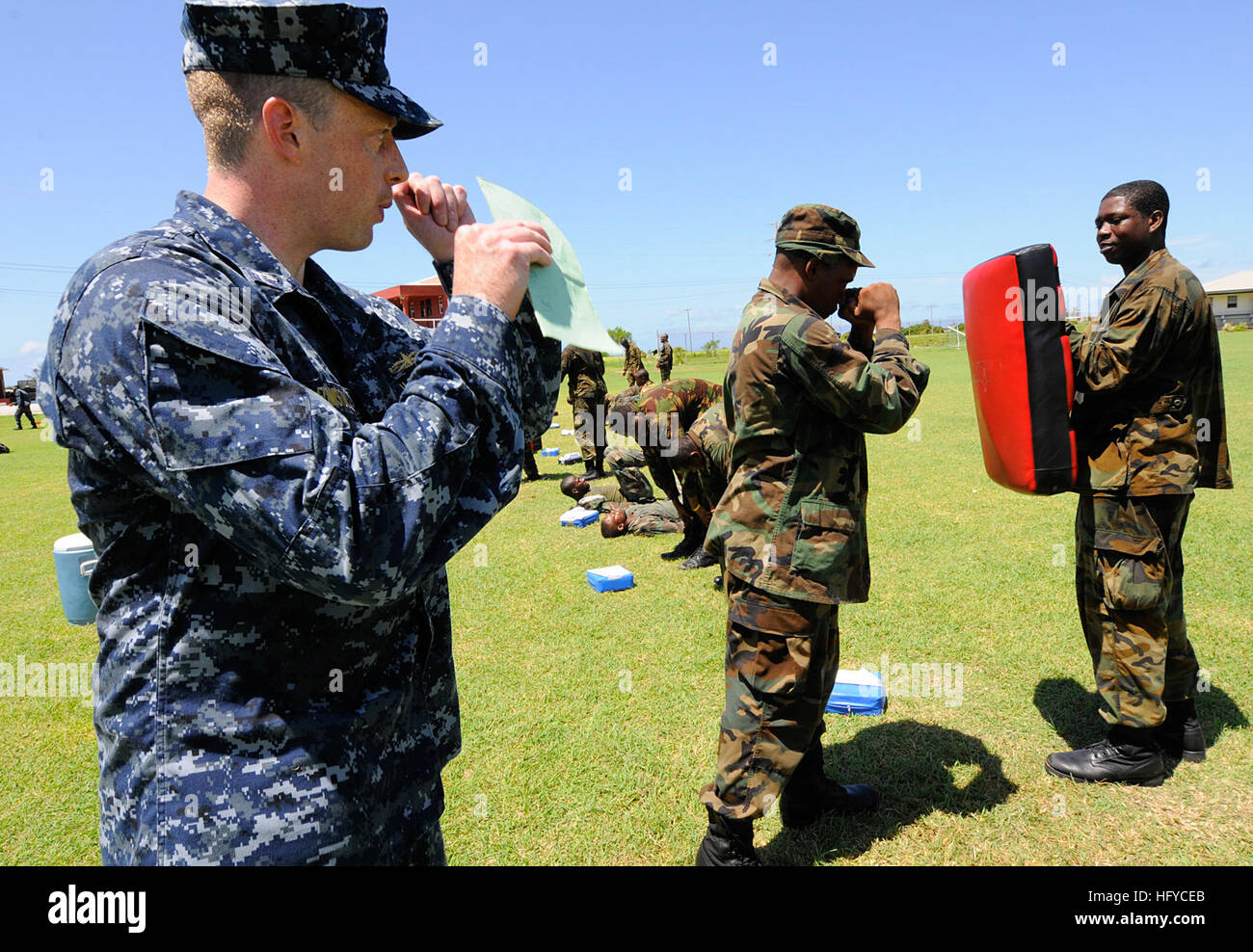 Members of the Barbados Defense Force conduct intensity drills as part ...