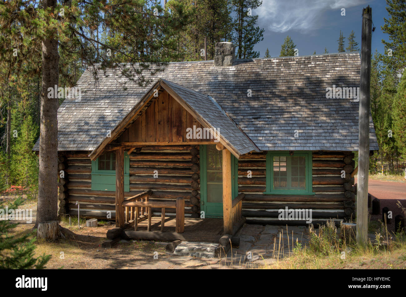 The historic US Forest Service Elk Lake Guard Station, Deschutes National Forest, near Bend, Oregon Stock Photo