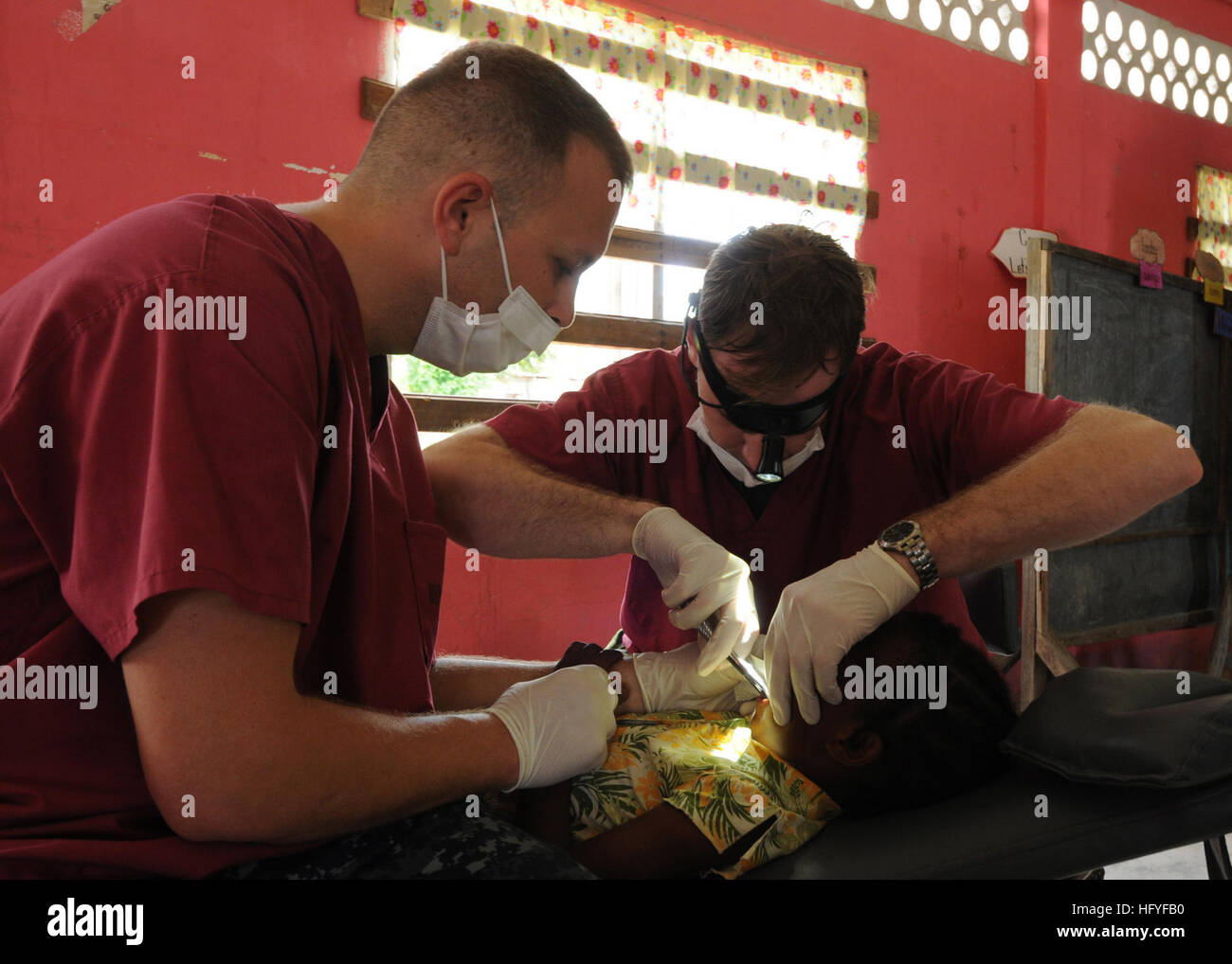 101023N7680E068 NEW AMSTERDAM, Guyana (Oct. 23, 2010) Hospital Corpsman 2nd Class Anthony