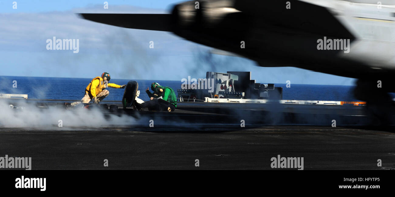 An F/A-18C Hornet from Strike Fighter Squadron (VFA) 192 launches from ...