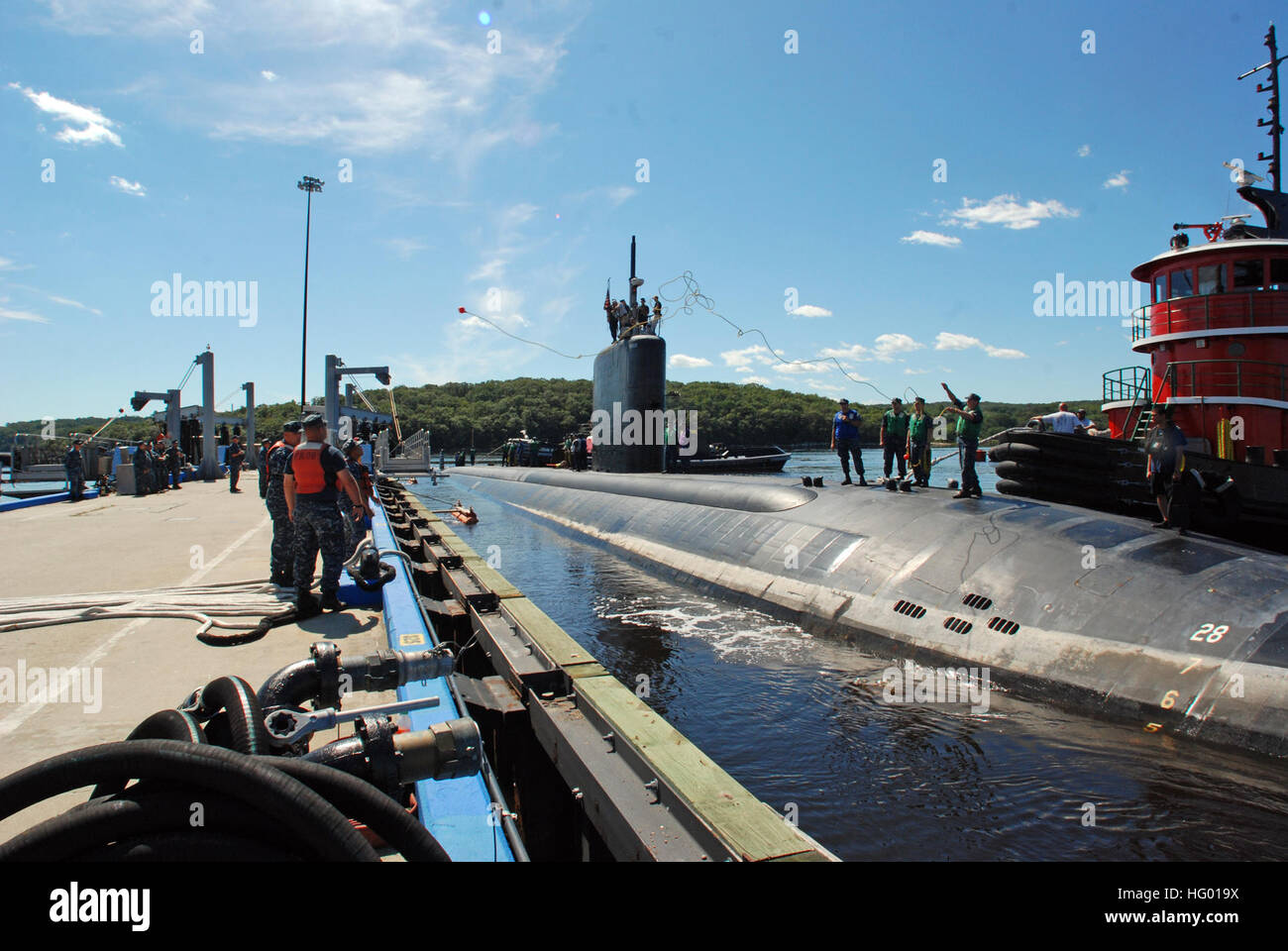A Sailor aboard the Los Angeles-class attack submarine USS Hartford ...