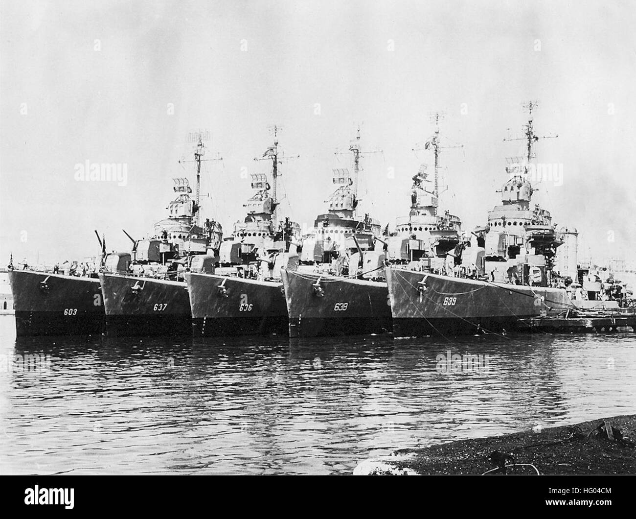 US Navy ships of Destroyer Squadron 17 at anchor c1943 Stock Photo Alamy