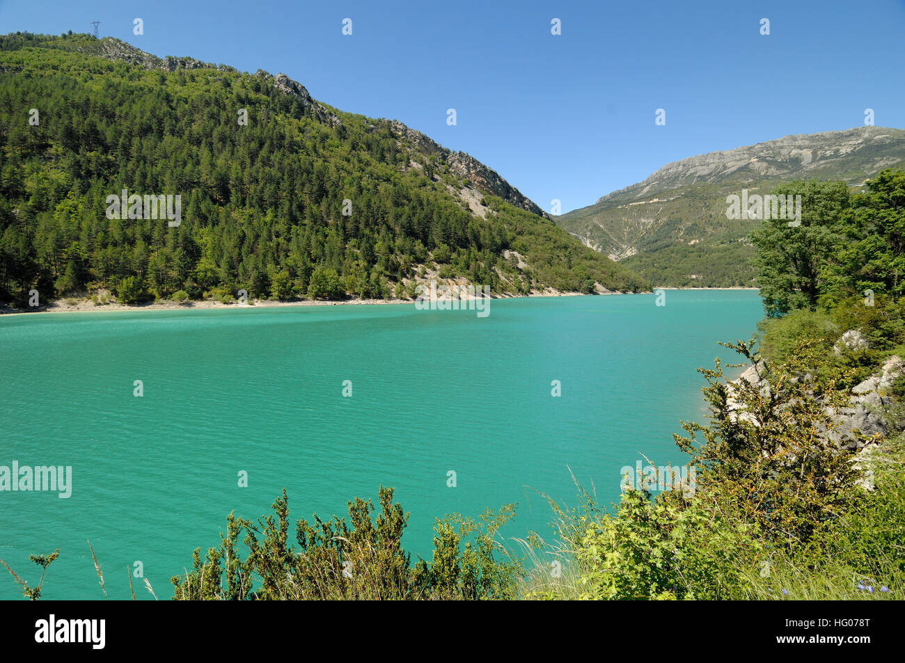 Chaudanne Lake in the Verdon Gorge or Valley near Castellane Alpes-de-Haute-Provence Provence France Stock Photo