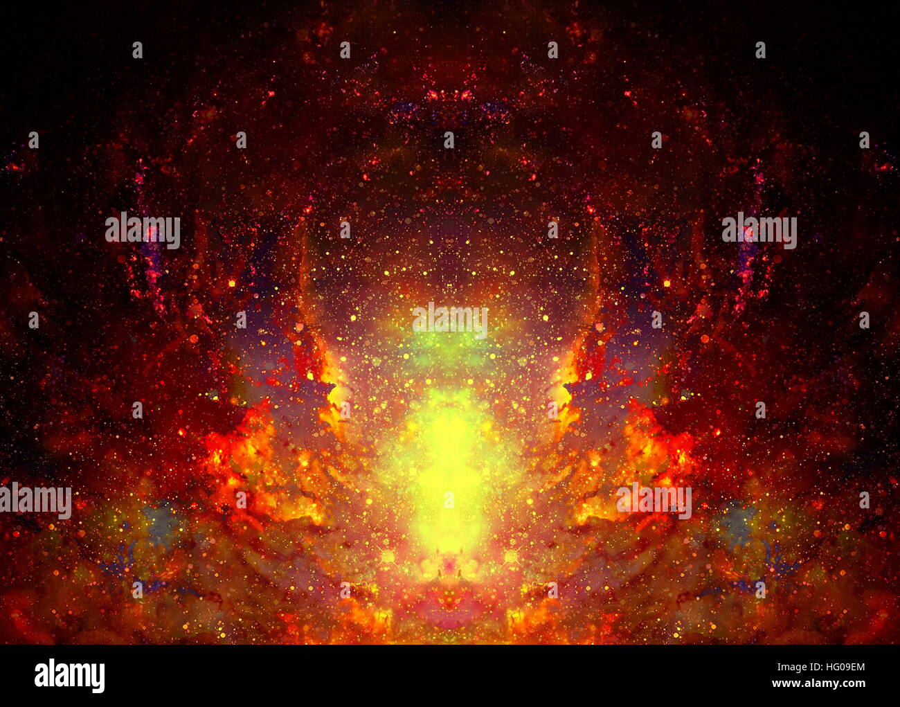 Cosmic space and stars, color cosmic abstract background. Fire effect ...