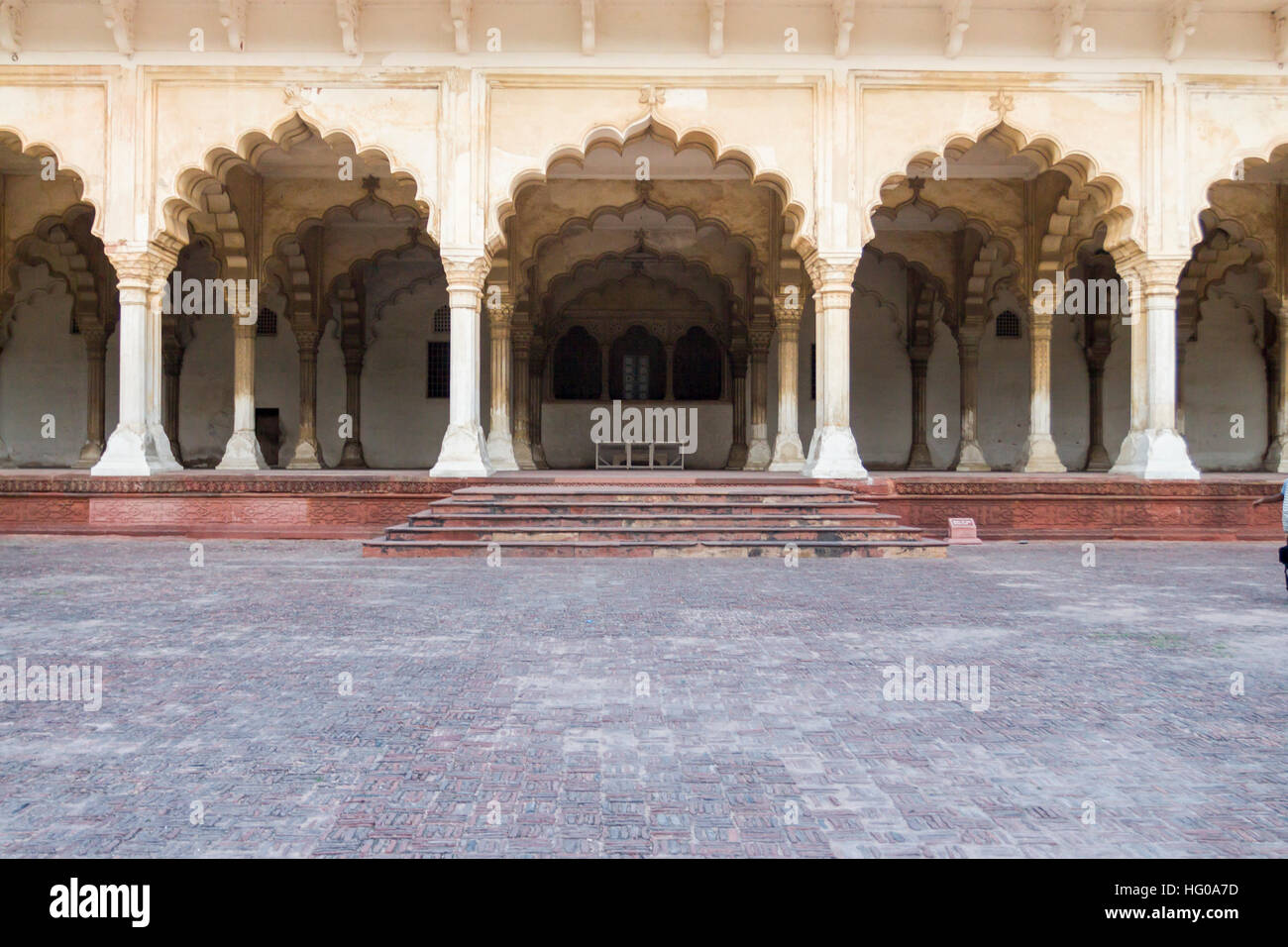 Arches of Diwan-i-Aam located in the Agra fort. Agra, Uttar Pradesh. India Stock Photo