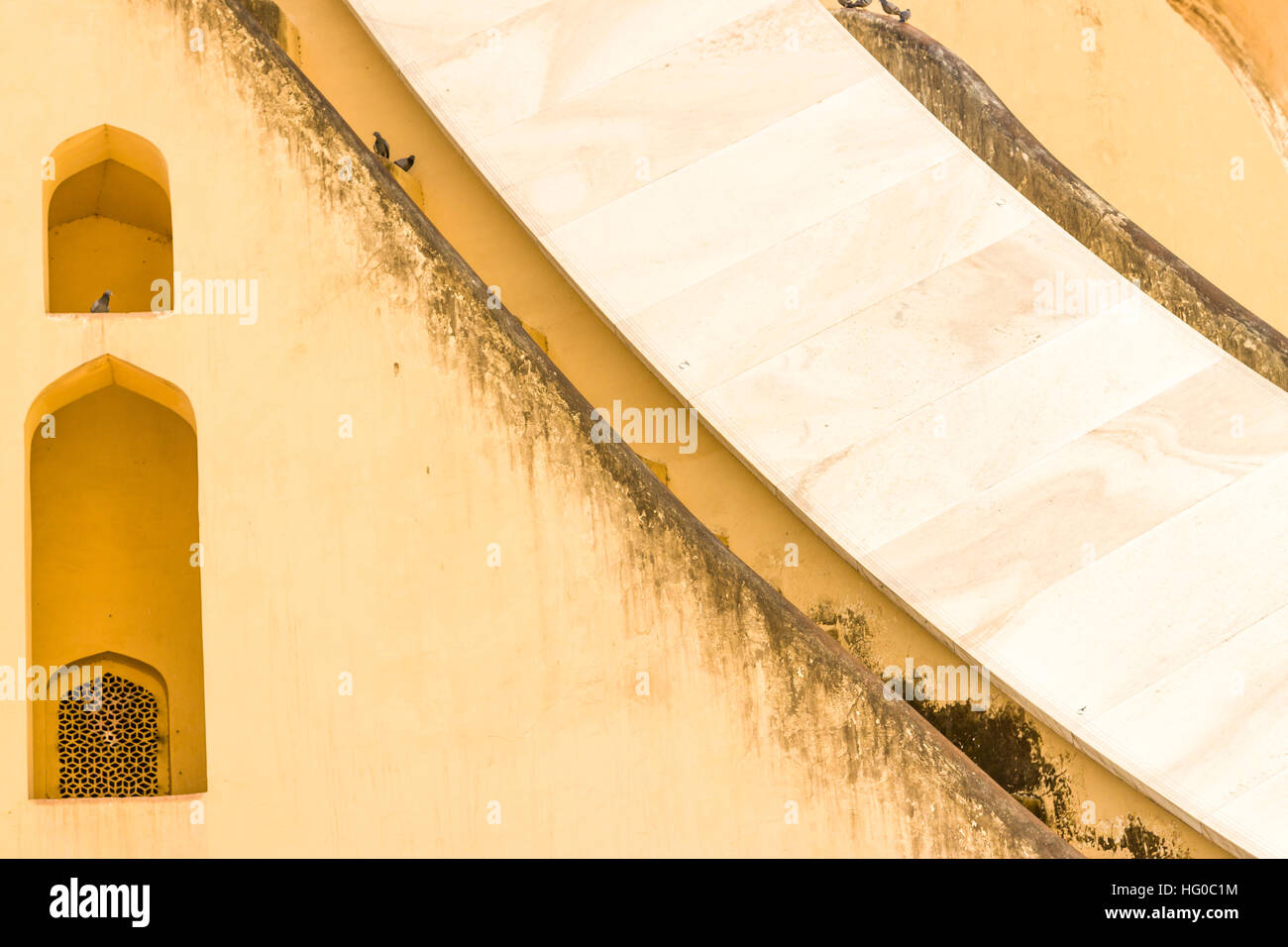 The Jantar Mantar structures are an equinoctial sundial. Jaipur, Rajasthan. India Stock Photo