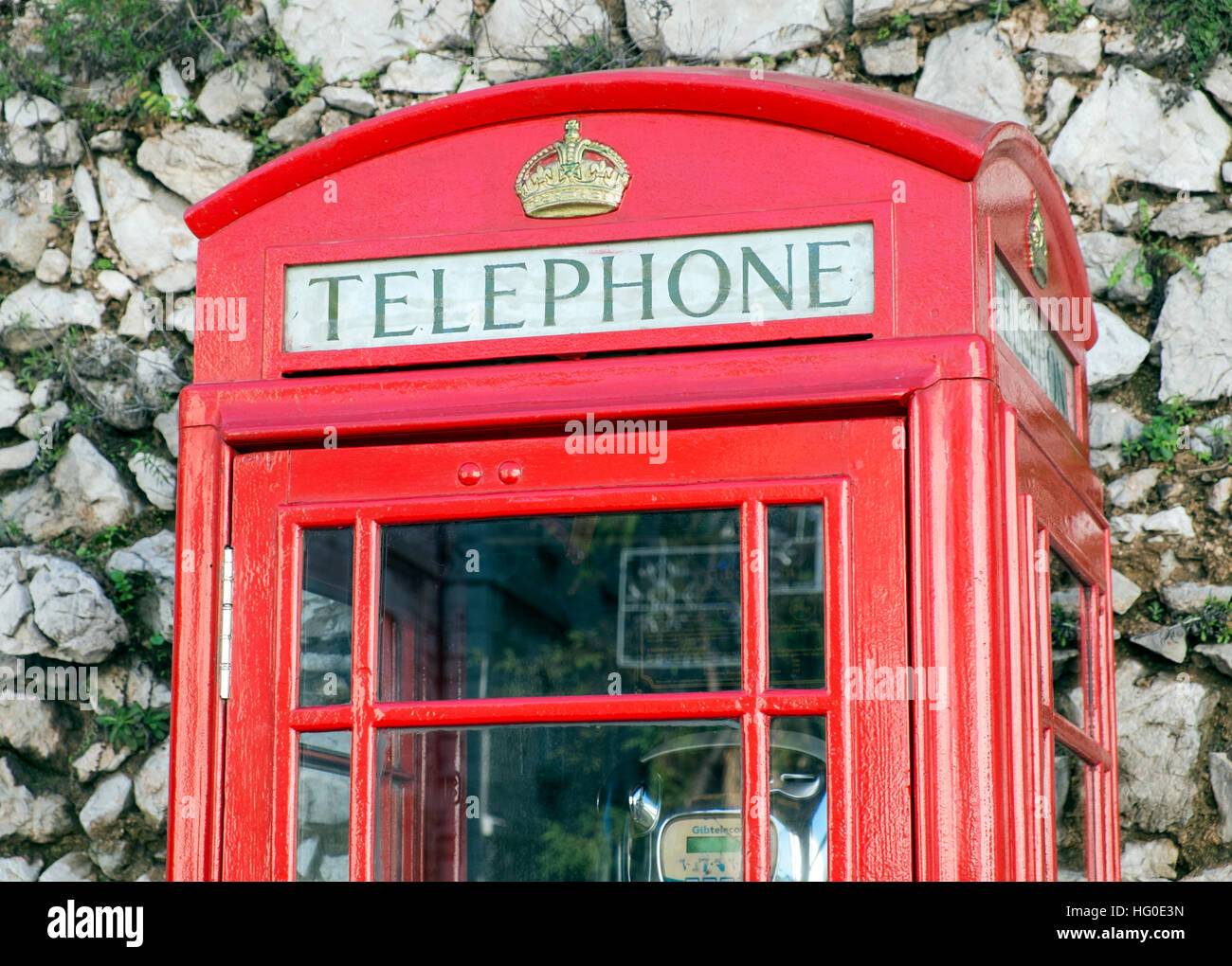 British telephone box. Gibrlatar,  UK overseas territory Stock Photo
