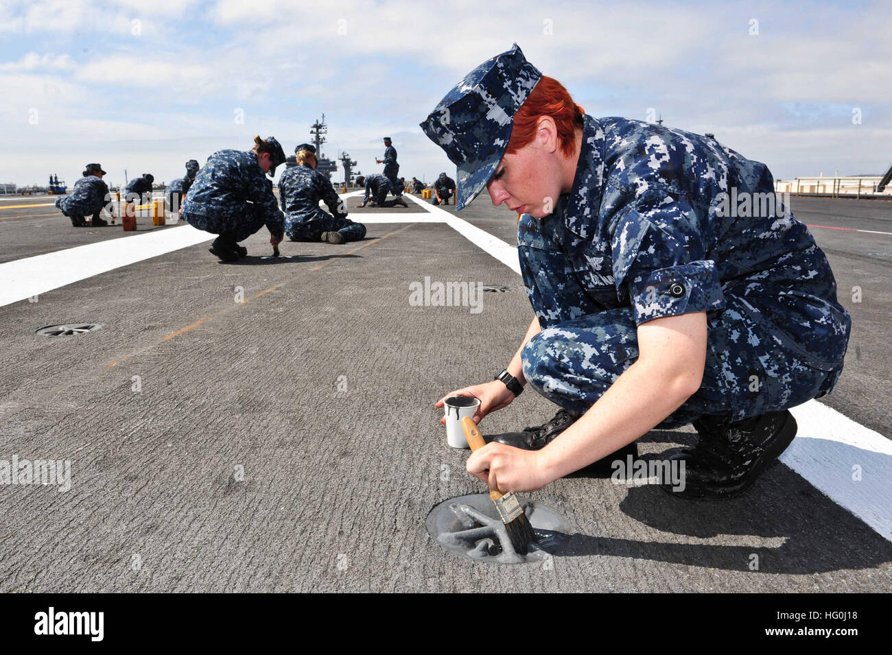 Aviation Boatswain's Mate (Handling) Seaman Chyna Stevens, from