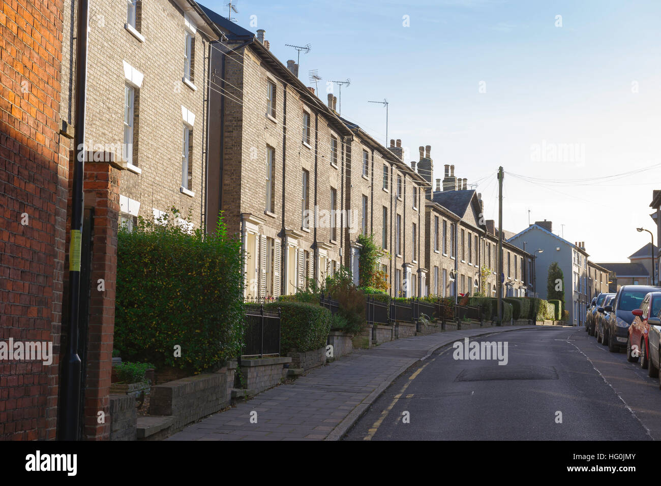 Terraced Regency houses, view of a row of early 18th Century town