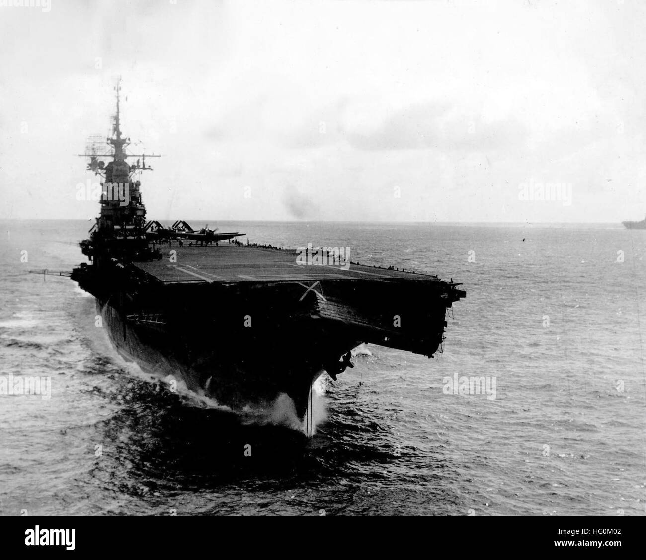 USS Wasp CV-18 thypoon damage 1945 Stock Photo - Alamy