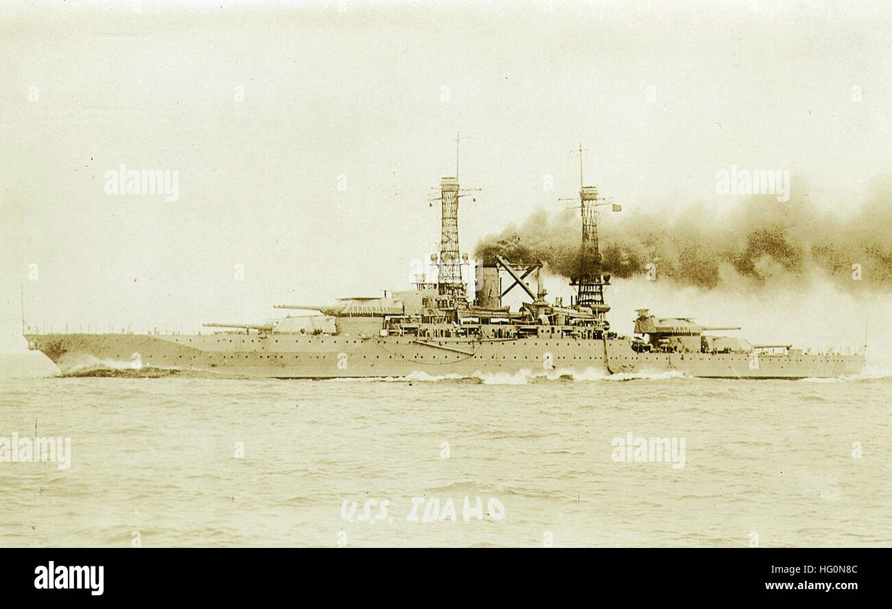 USS Idaho (BB-42), a New Mexico-class battleship, served in the 1930s ...
