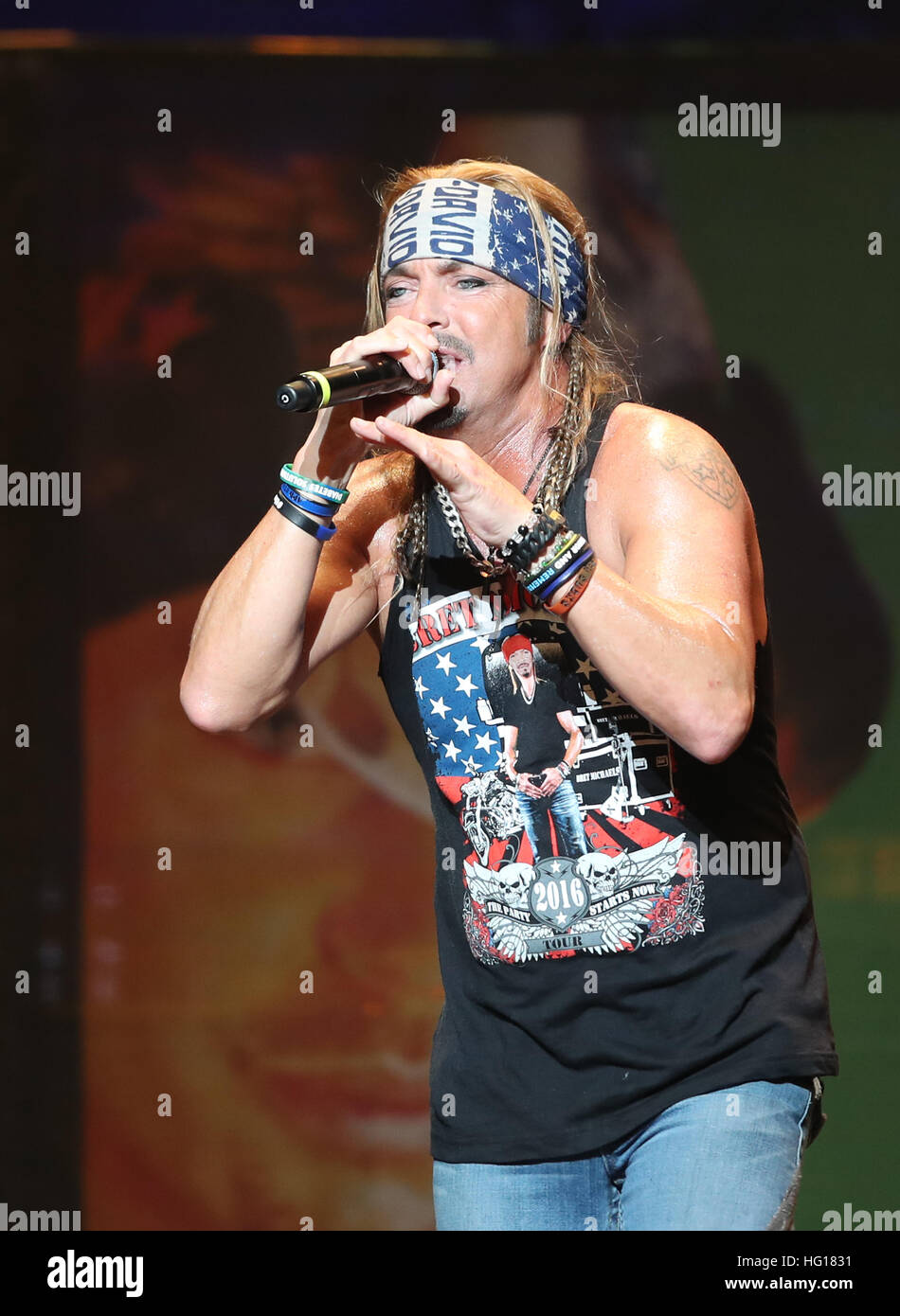 Jacksonville, FL, USA. 30th Dec, 2017. Bret Michaels performs during